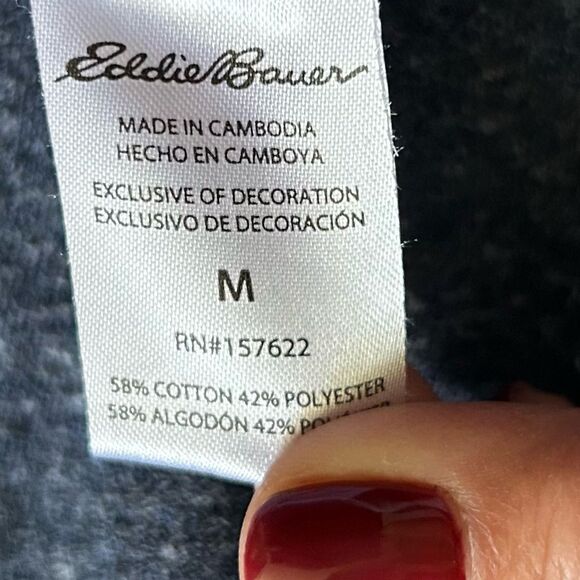 Eddie Bauer Men’s Blue Lounge Cotton Joggers Size Medium Adjustable Waist - Picture 9 of 13